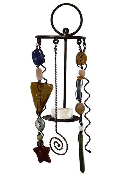 Picture of glass bead tea light sconce