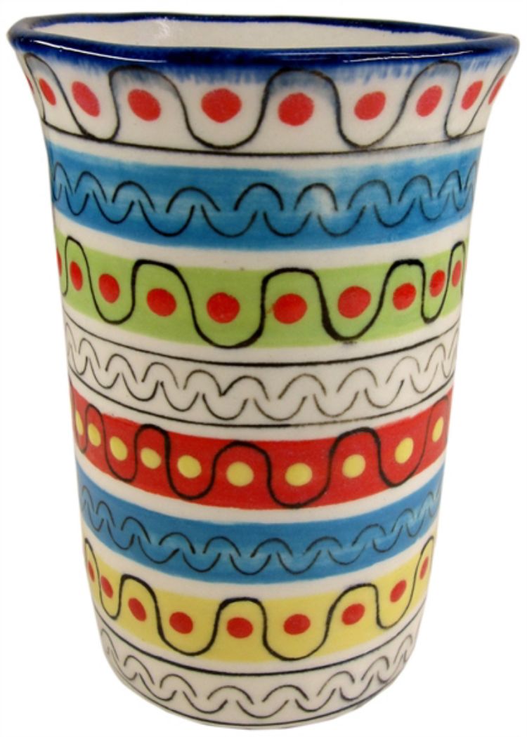 Picture of striped ceramic vase