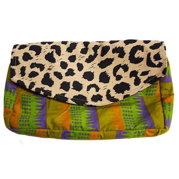 Batik Leopard Print Clutch