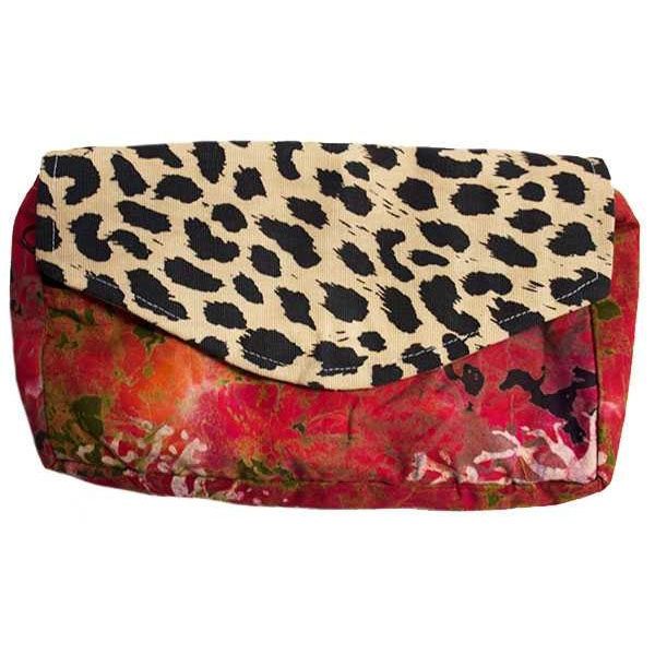 Batik Leopard Print Clutch