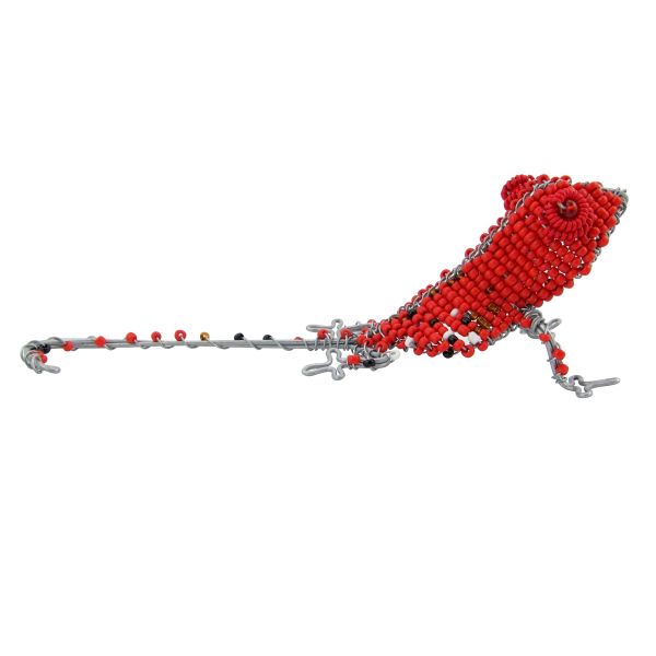 Picture of chameleon beaded wire figurine