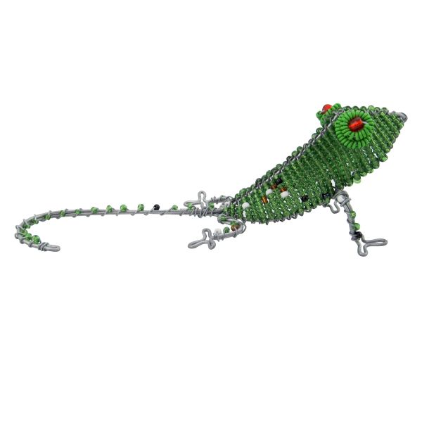 Picture of chameleon beaded wire figurine