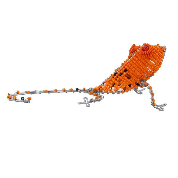 Picture of chameleon beaded wire figurine