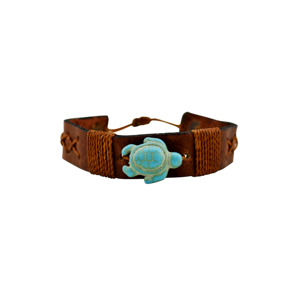 Sea Turtle Adjustable Leather Bracelet