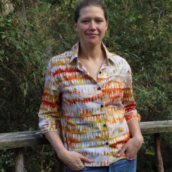 Ana Batik Print 3/4 Sleeve Button Up Shirt