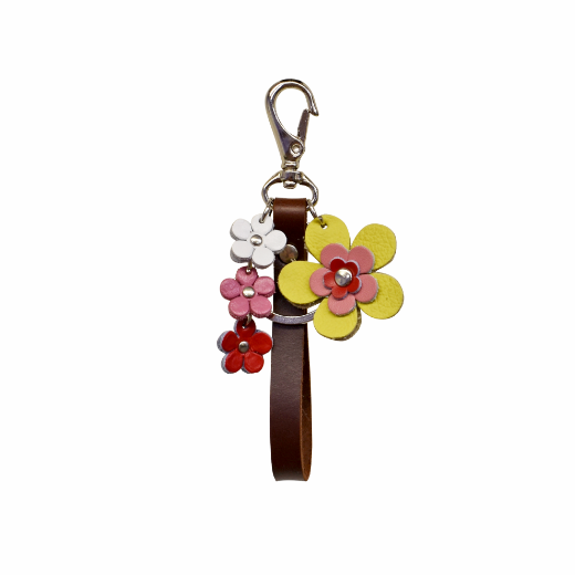 Picture of leather flowers keychain