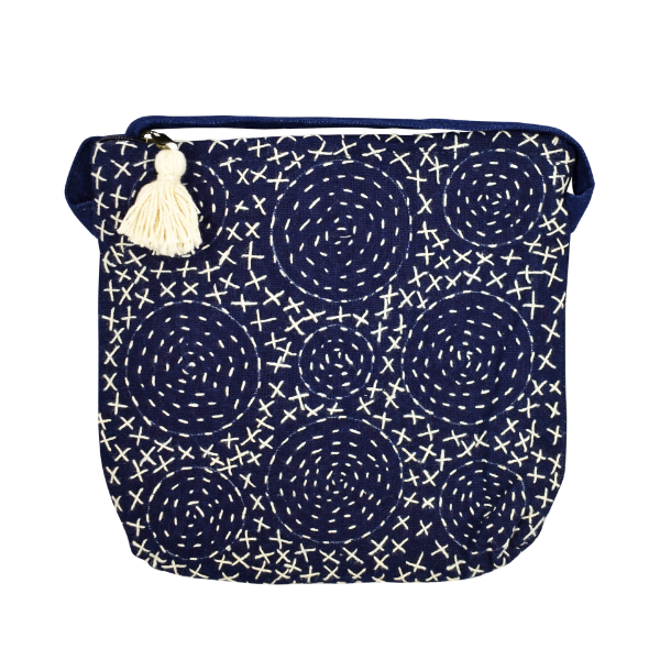 Picture of tasseled indigo crossbody