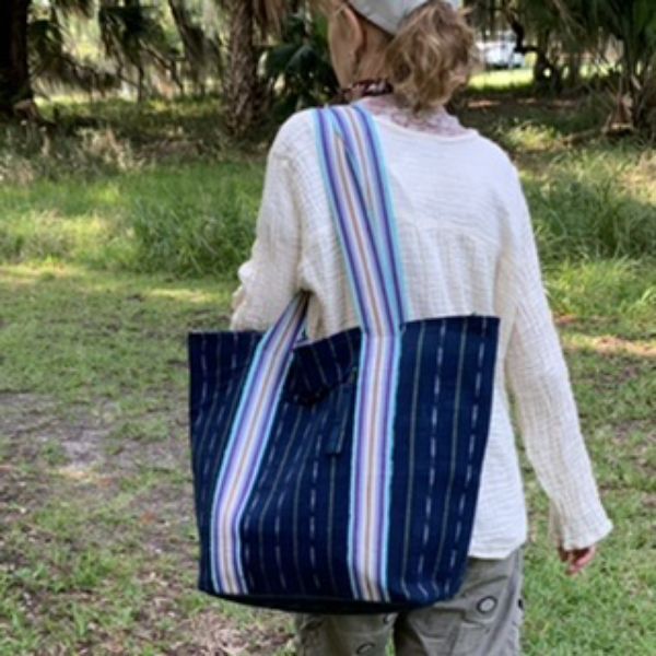 Picture of striped sasha tote bag