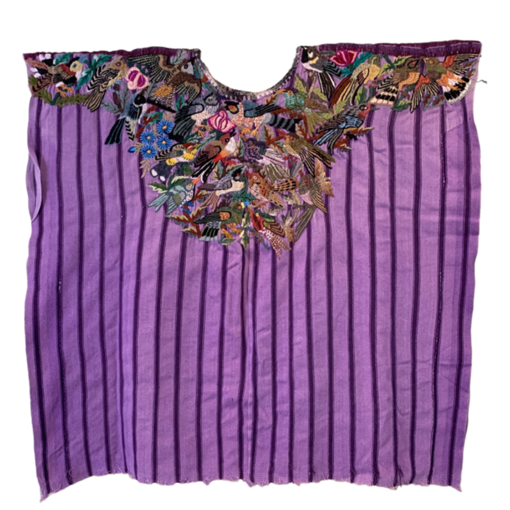 Huipil Wallhanging / Table Runner With Embroidered Birds