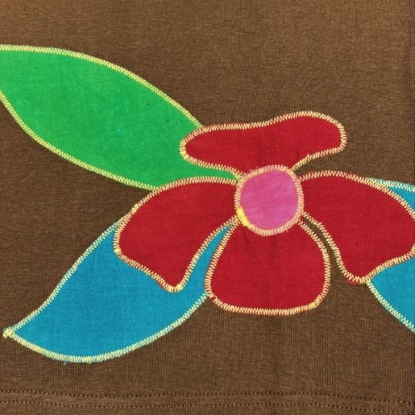 Repurposed Flour Sack Scoop Neck Fitted T-Shirt