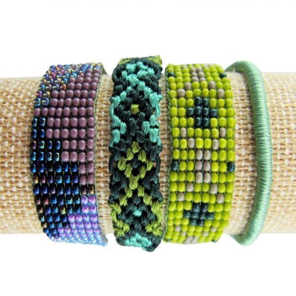 Picture of beaded woven wrap bracelet