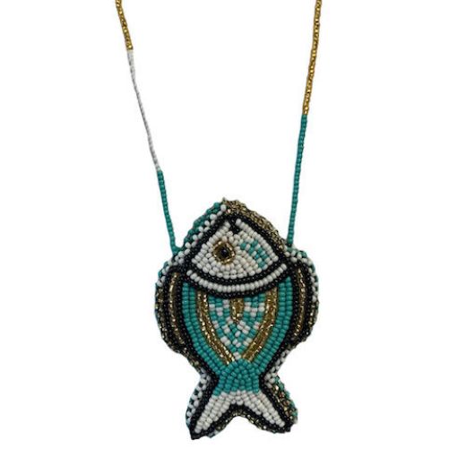 Picture of fish pouch beaded necklace