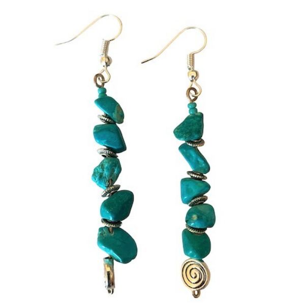 Picture of spiral gemstone earrings