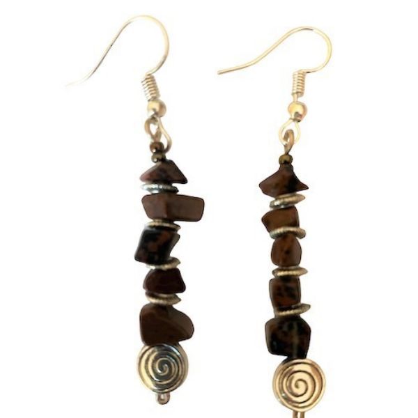 Picture of spiral gemstone earrings