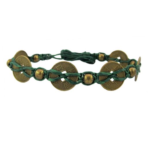Picture of iching beaded coin bracelet