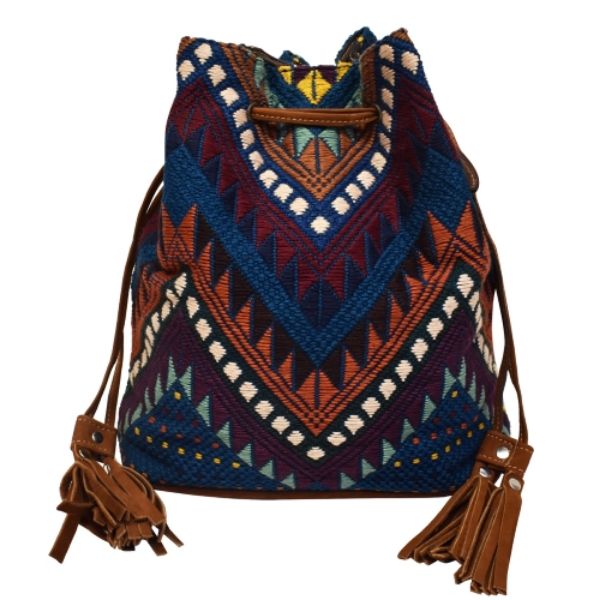 Picture of volcano leather tassel bag