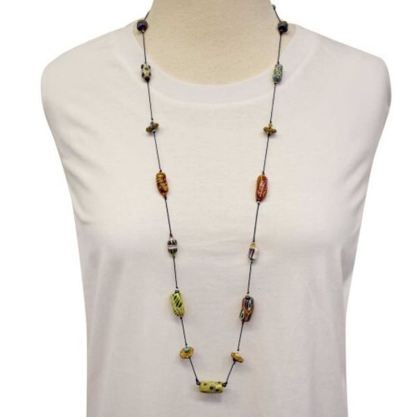 Picture of multimedia glass bead necklace
