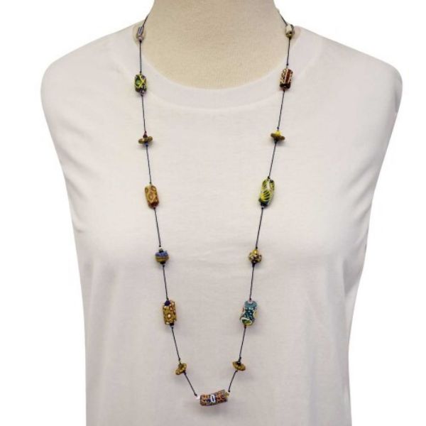 Picture of multimedia glass bead necklace