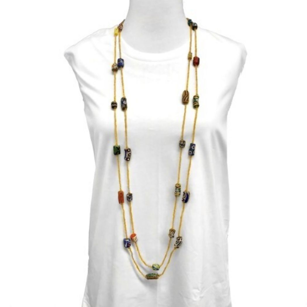 Picture of mali double glass bead necklace