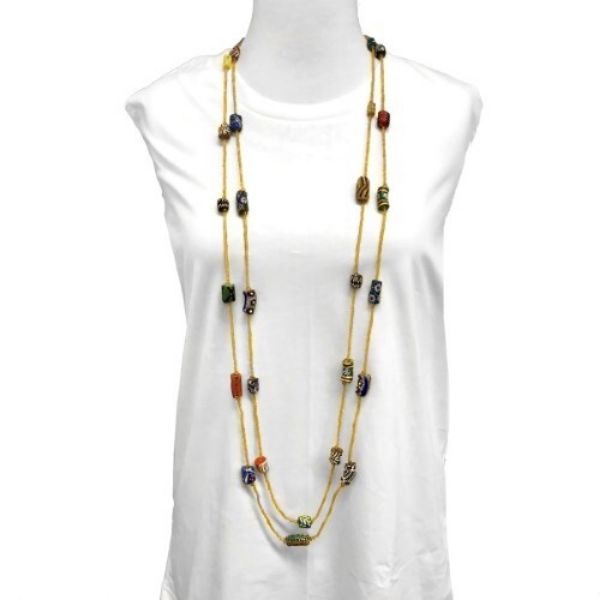 Picture of mali double glass bead necklace