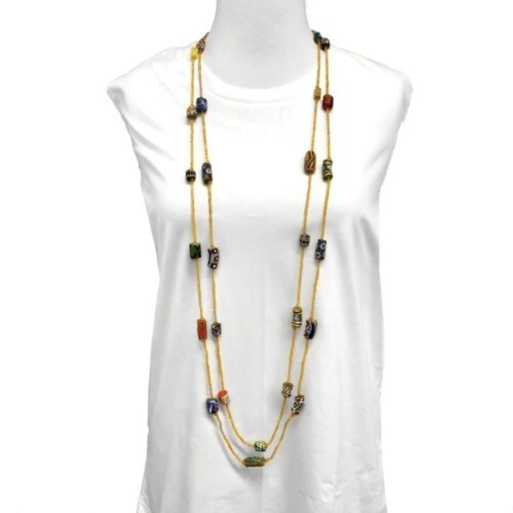Picture of Mali Double Glass Bead Statement Necklace