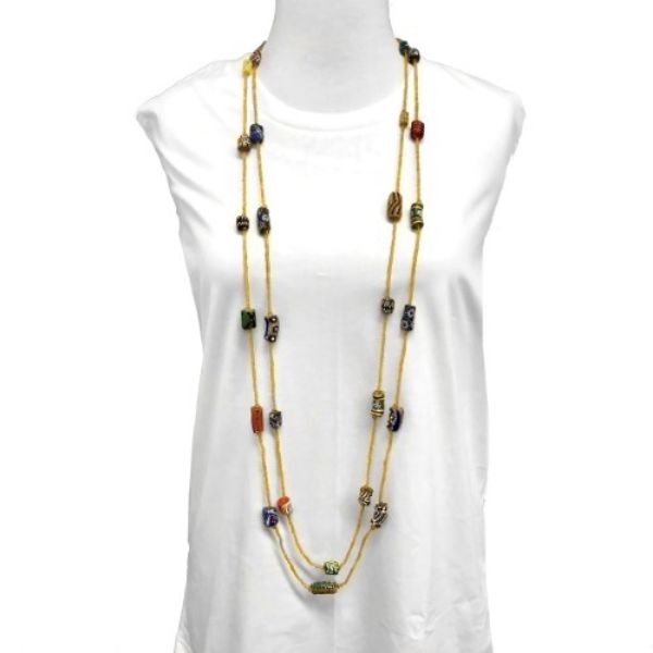 Picture of Mali Double Glass Bead Statement Necklace