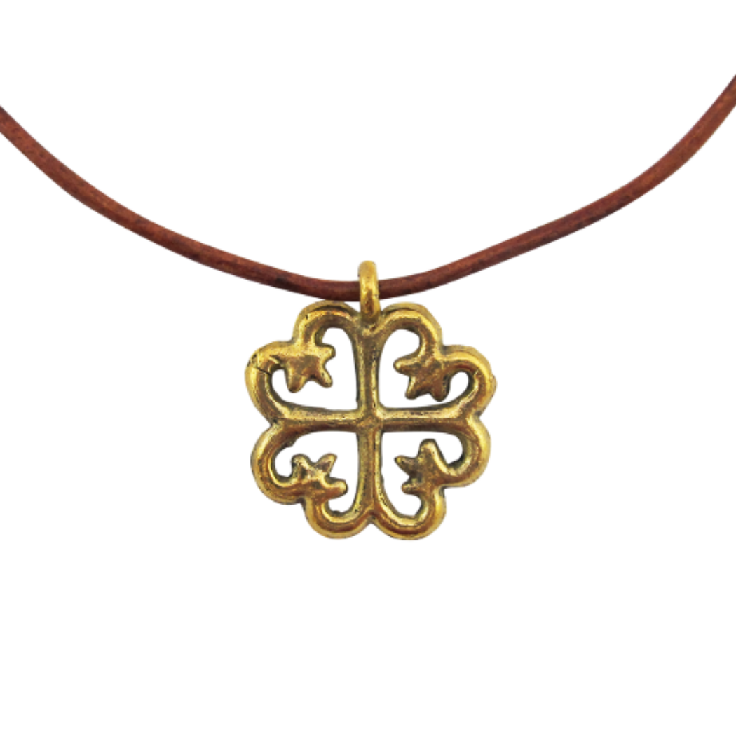 Adinkra Leather Cord Necklace