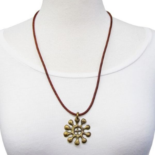 Adinkra Leather Cord Necklace