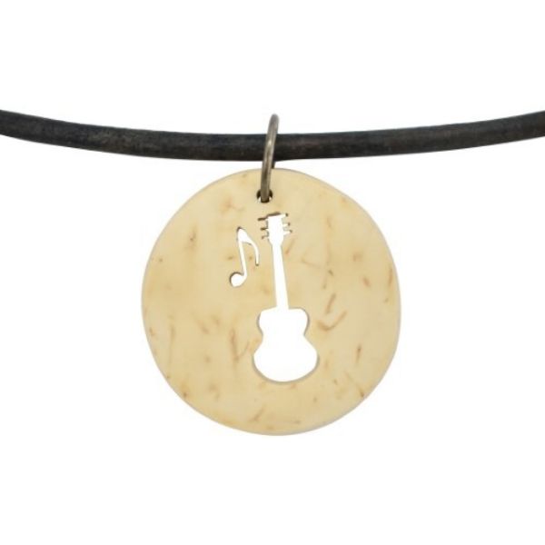 Picture of coco leather necklace - guitar