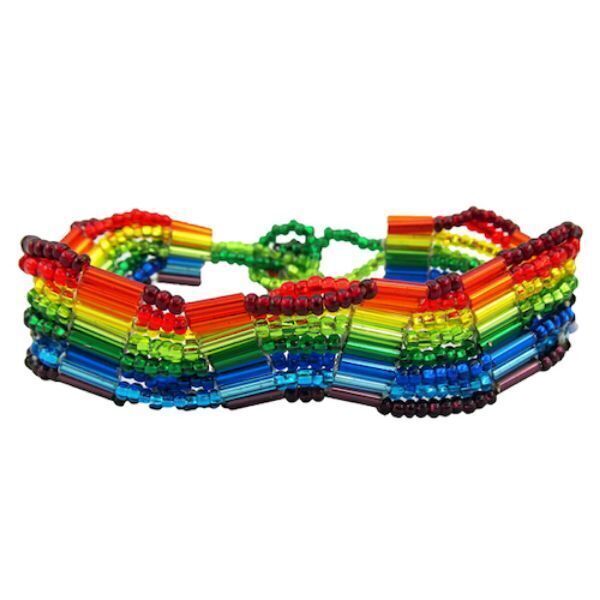 Picture of rainbow wave beaded bracelet