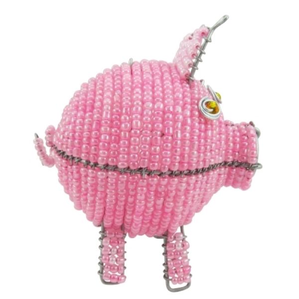 Picture of beaded pink pig