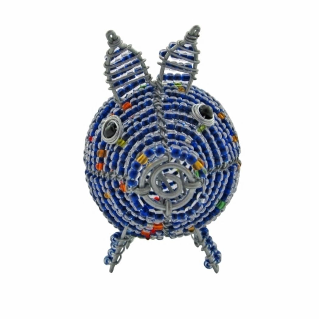 Picture of beaded wire purple pig