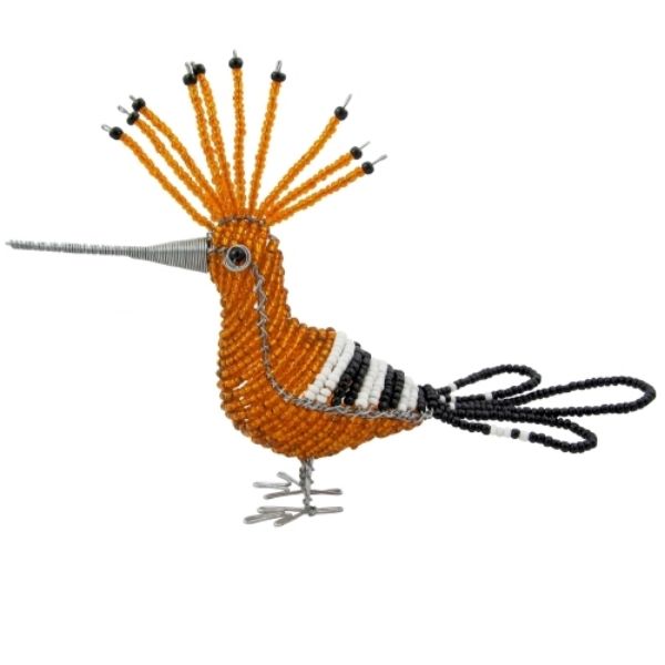 Picture of hoopoe bird beaded wire figurine