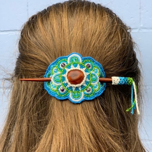 Picture of beaded crystal hair slide