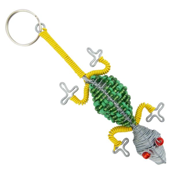 Gecko Beaded Keychain