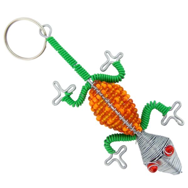 Gecko Beaded Keychain
