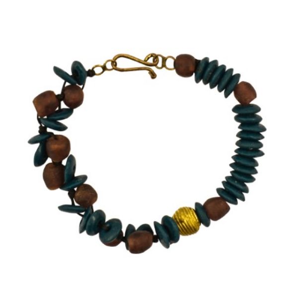 Picture of half-half glass bead bracelet