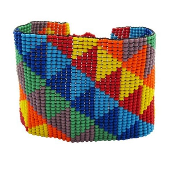 Picture of wide beaded geo bracelet