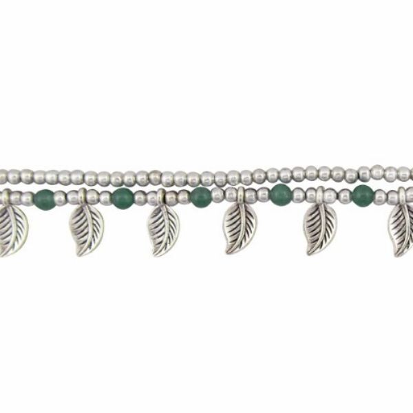 Picture of leaf charm bell anklet