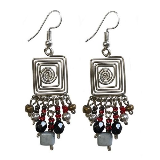 Picture of square wire helix earrings