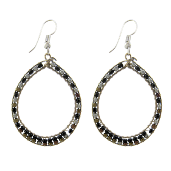 Gancho Beaded Hoop Earrings