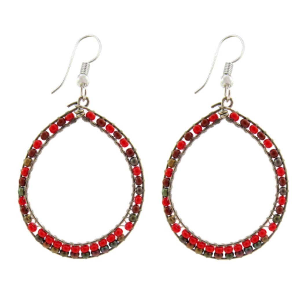 Gancho Beaded Hoop Earrings