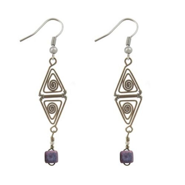 Picture of double triangle wire earrings