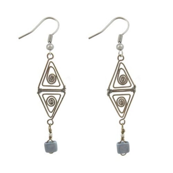 Picture of double triangle wire earrings