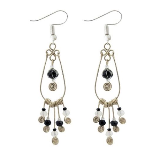 Picture of cadena spiral beaded earrings