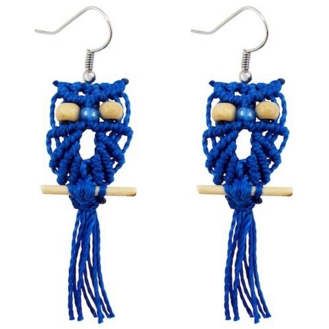 Picture of macrame owl earrings