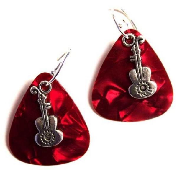 Picture of guitar pick earrings