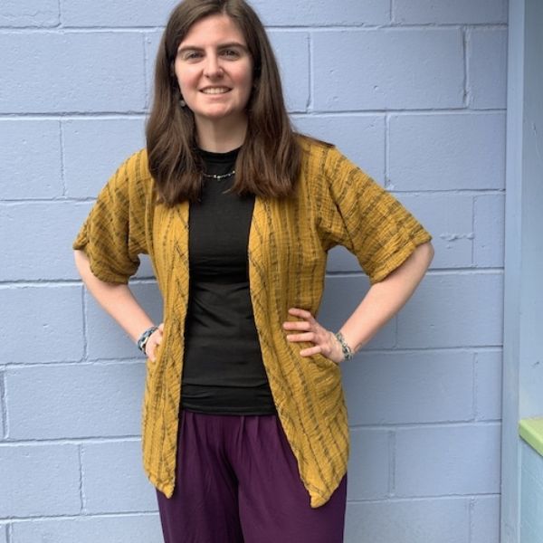 	Striped Cotton Gauze Short Sleeve Cardigan