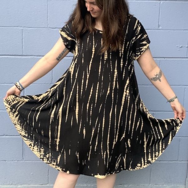 Rosie Tie Dye Cap Sleeve Swing Dress