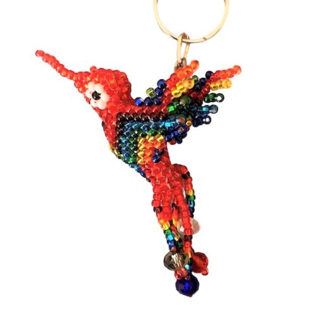 Mini Hummingbird Beaded Keychain